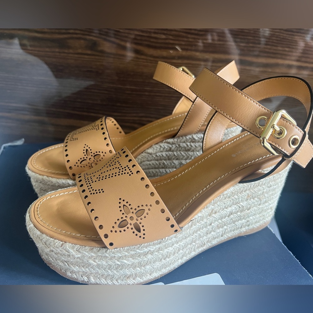 Louis Vuitton Raffia leather espadrilles sandals 38